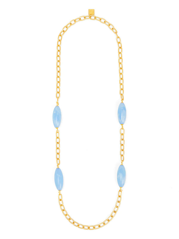 Glossy Resin Bead Long Necklace