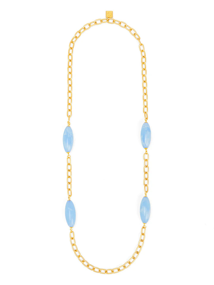 Glossy Resin Bead Long Necklace