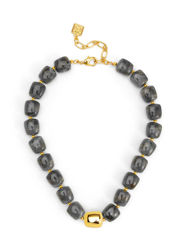Tess Puffy Square Resin Necklace