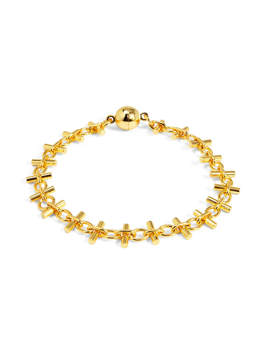 Gold T Links Bracelet