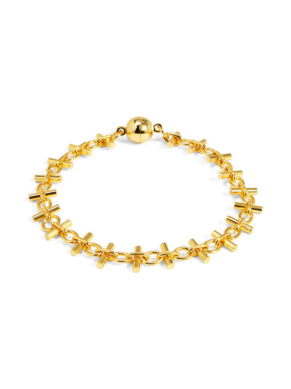 Gold T Links Bracelet