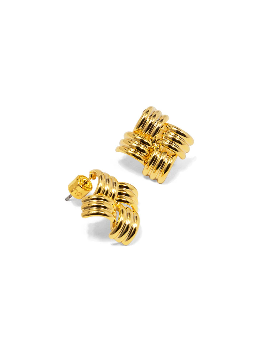 Textured Interwoven Stud Earrings