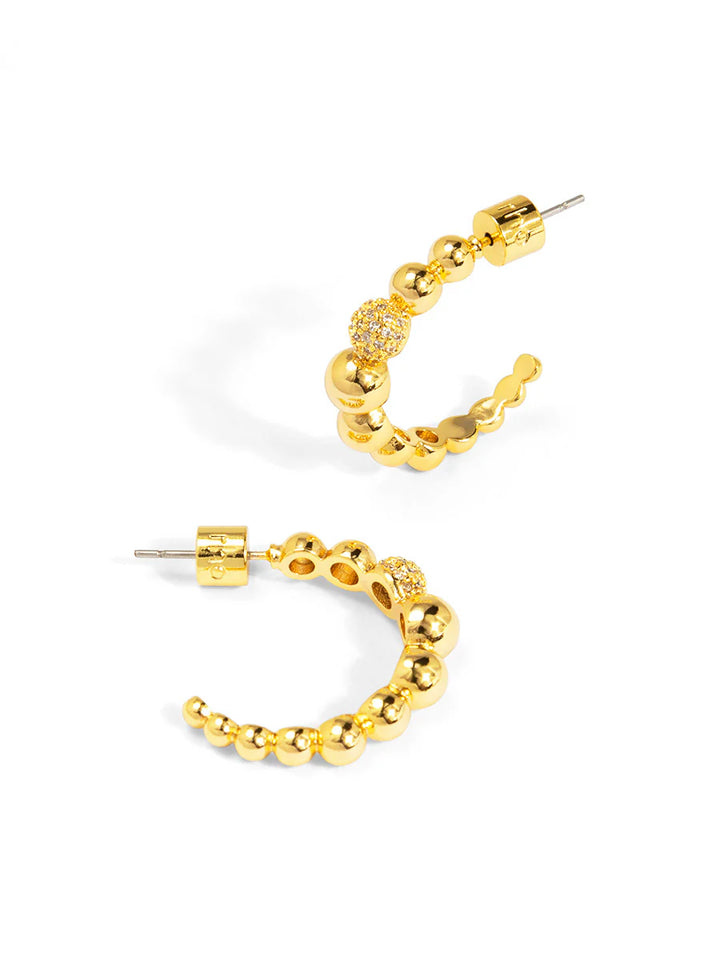 Gold Pavé Orbit Hoop Earrings