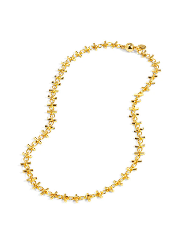 Gold T Links Necklace