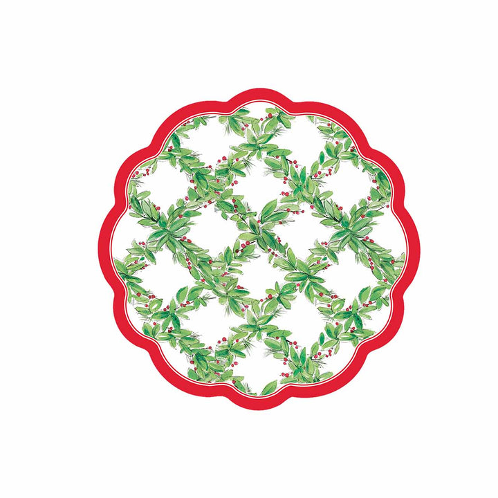Holly Berry Appetizer Dessert Plate 8/PK