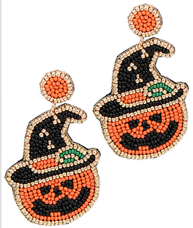 Witch Hat Pumpkin Earrings