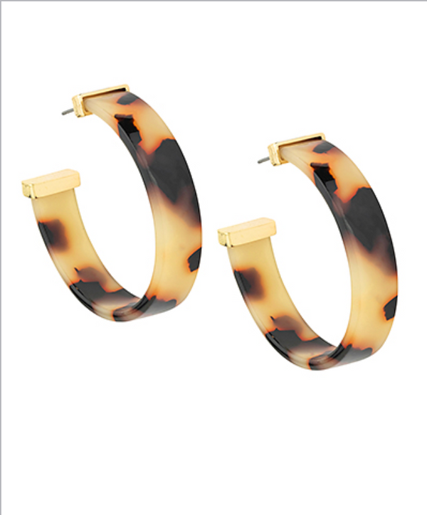 Wide Resin Hoop Earrings