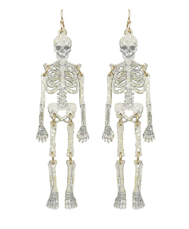 Glitter Skeleton Earrings