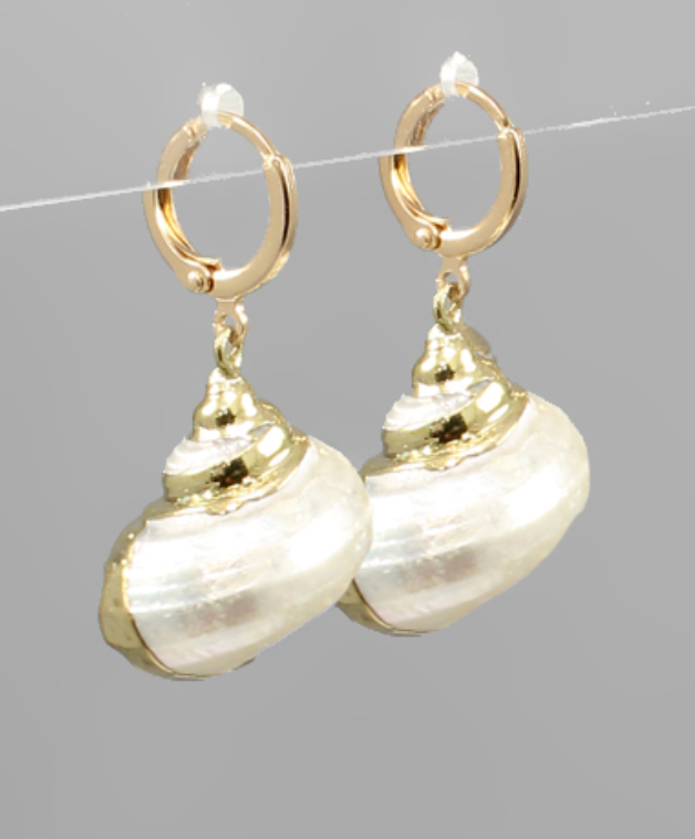 Conch Shell Dangle Earrings