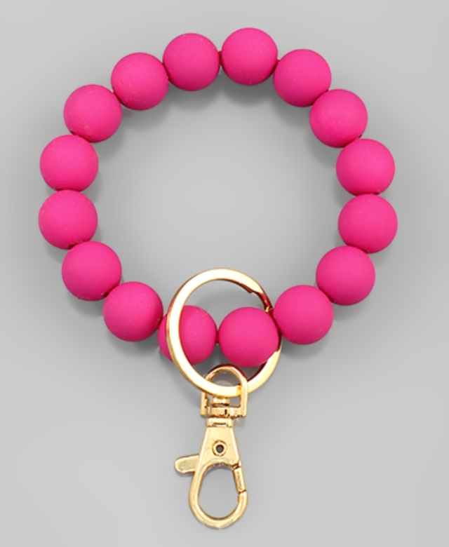 Solid Color Bead Keyring