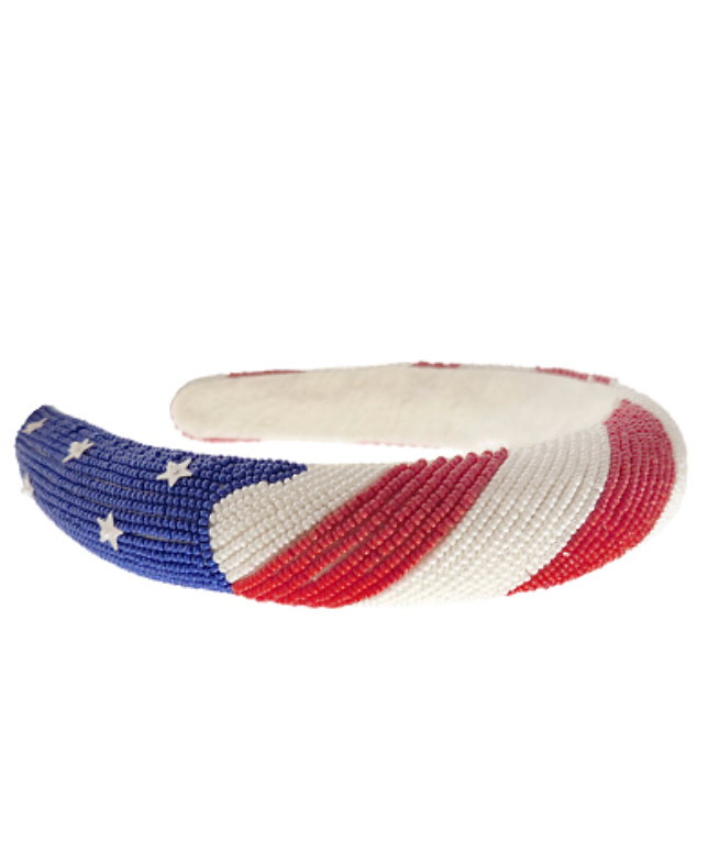 Beaded American Flag Headband