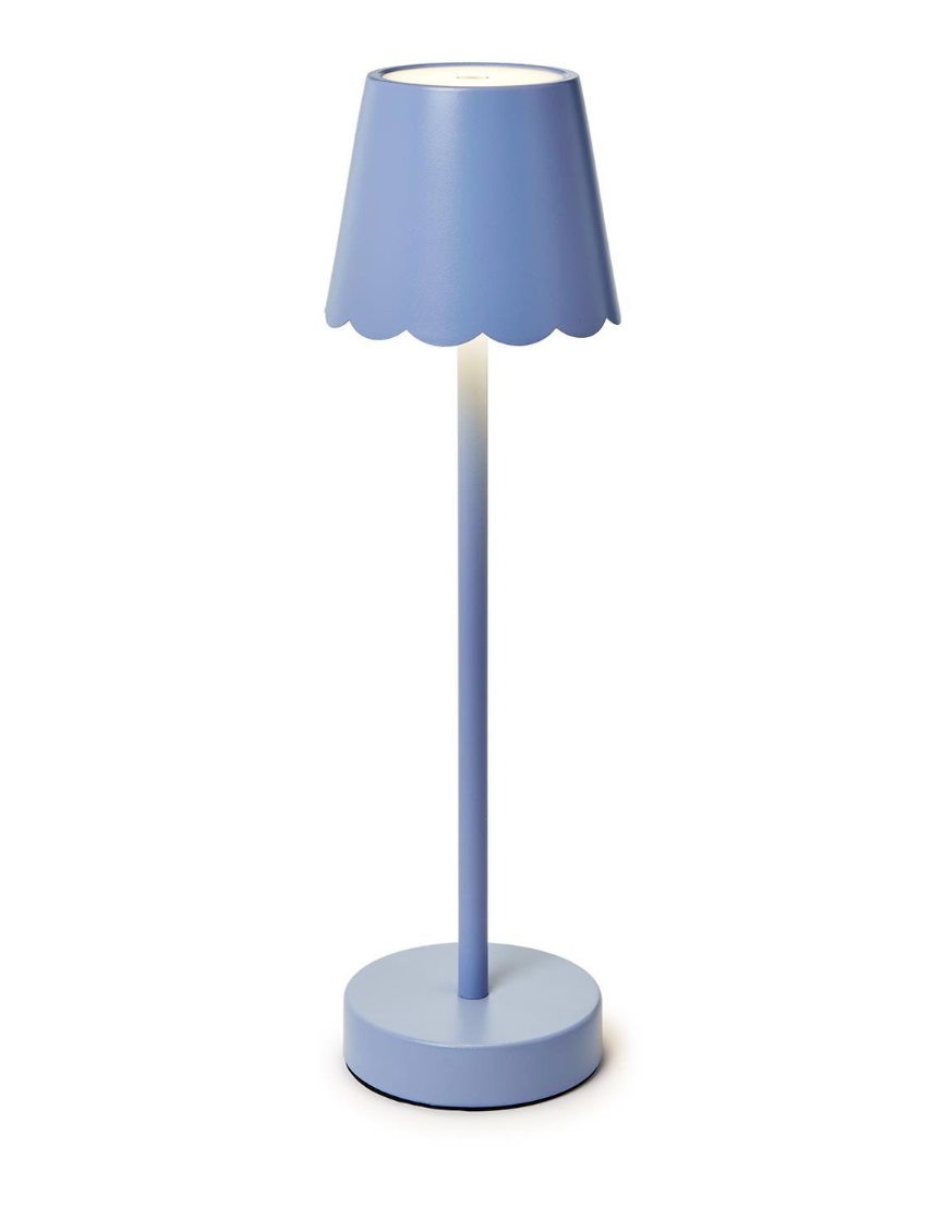 Blue Scalloped LED Touch Table Lamp