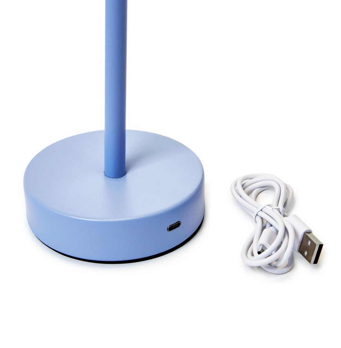 Blue Scalloped LED Touch Table Lamp