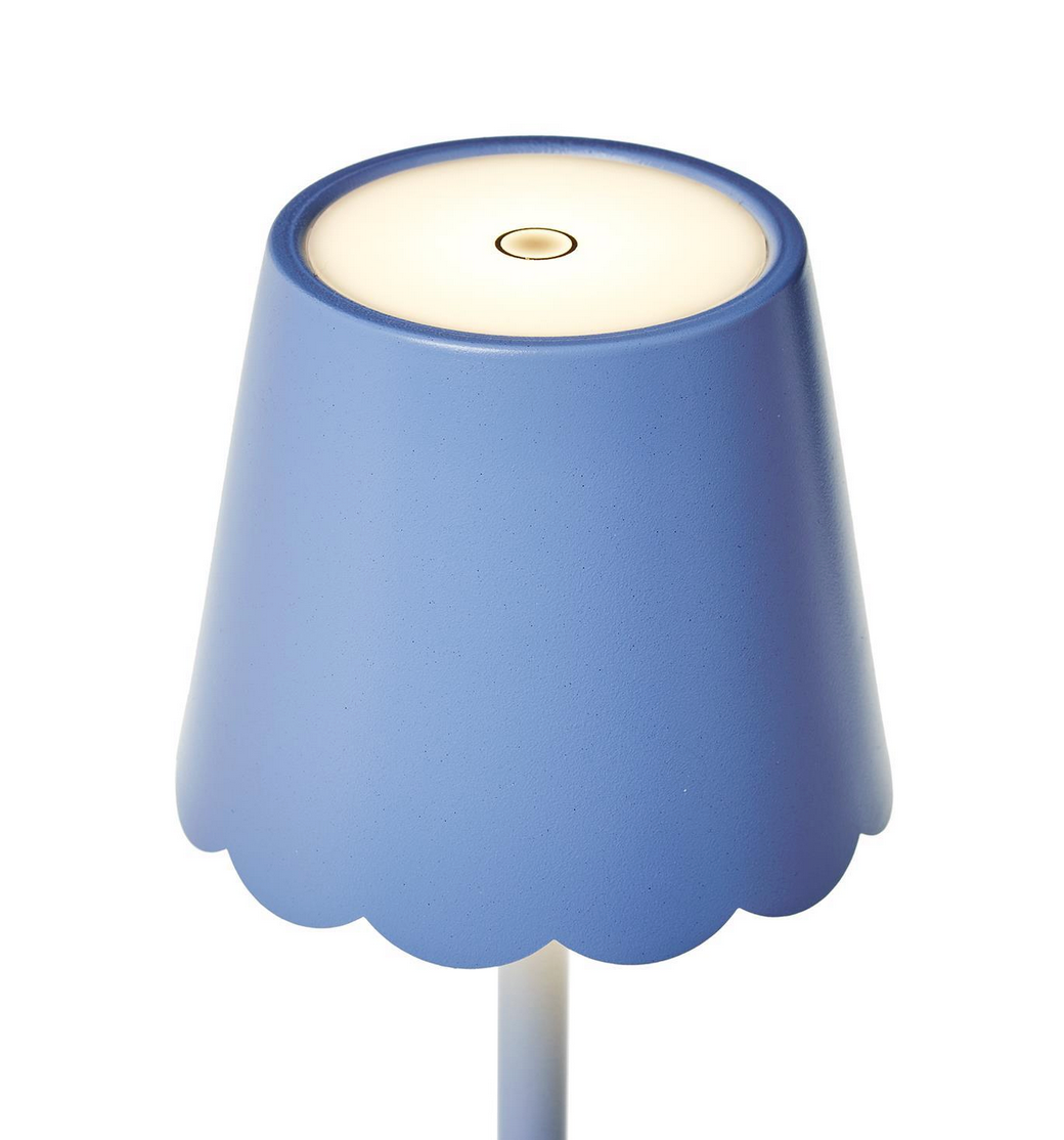 Blue Scalloped LED Touch Table Lamp