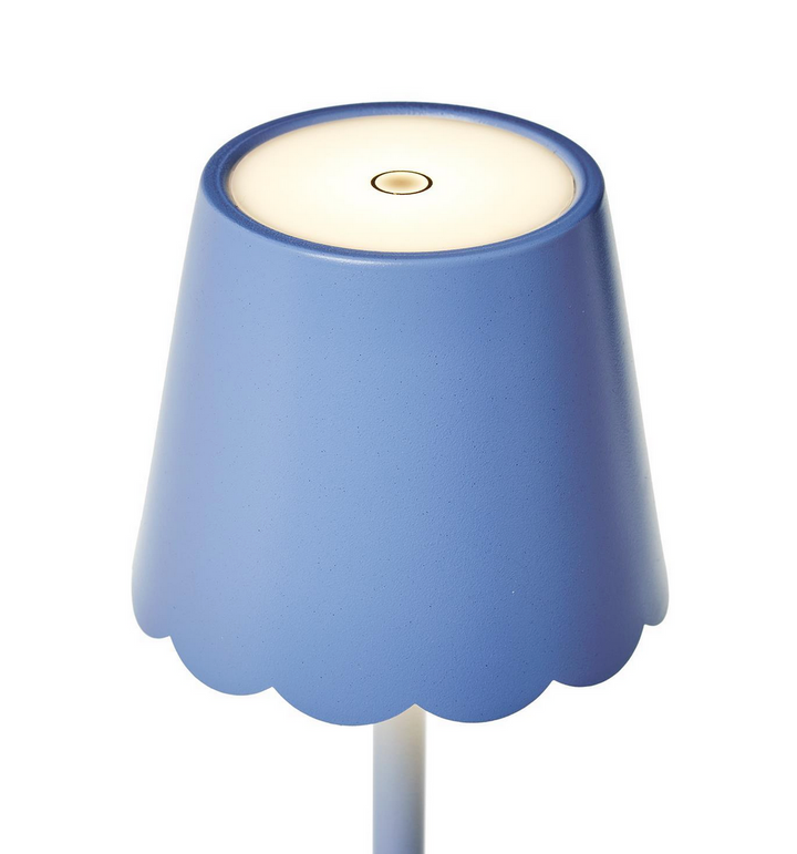 Blue Scalloped LED Touch Table Lamp