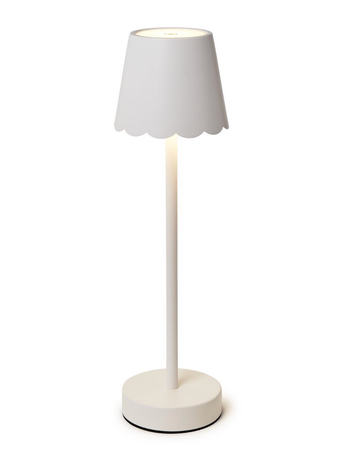 White Scalloped LED Touch Table Lamp