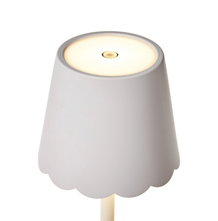 White Scalloped LED Touch Table Lamp