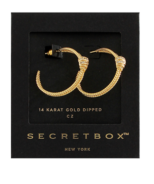 Textured Hoops with Pave Detail