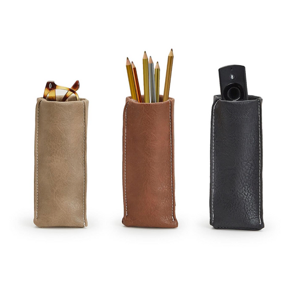Faux Leather Weighted Eyeglass Holder