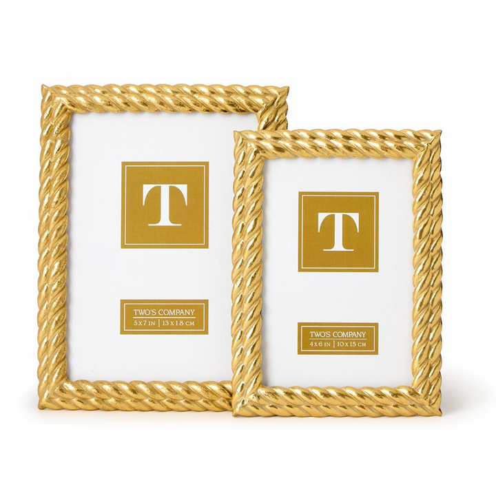 Double Gold Rope Photo Frame