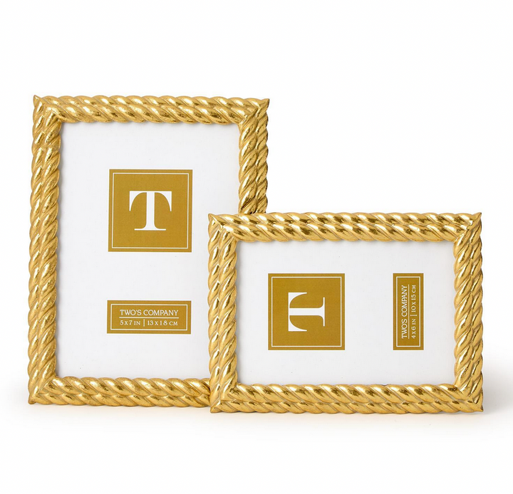 Double Gold Rope Photo Frame