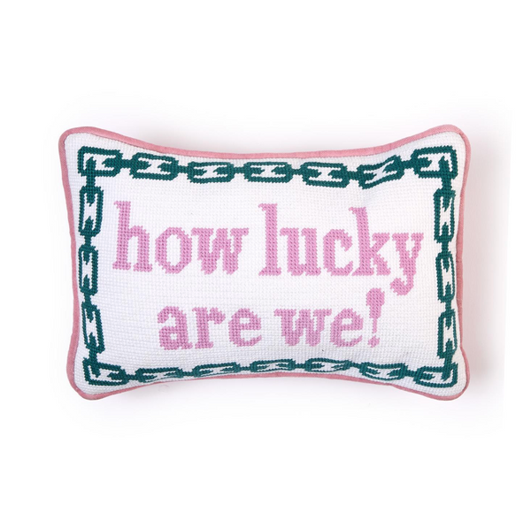 How Lucky Needlepoint Pillow