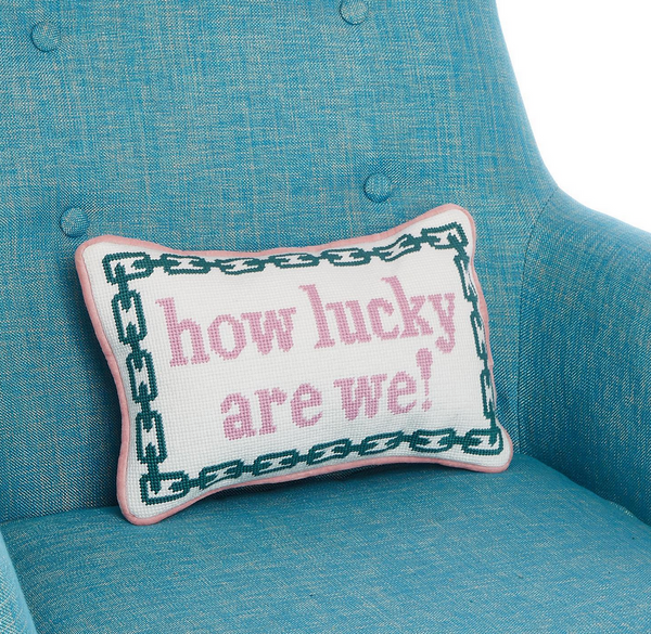 How Lucky Needlepoint Pillow