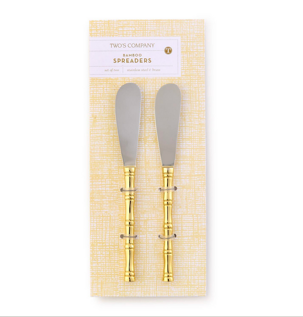 Set of 2 Gold Bamboo Spreaders