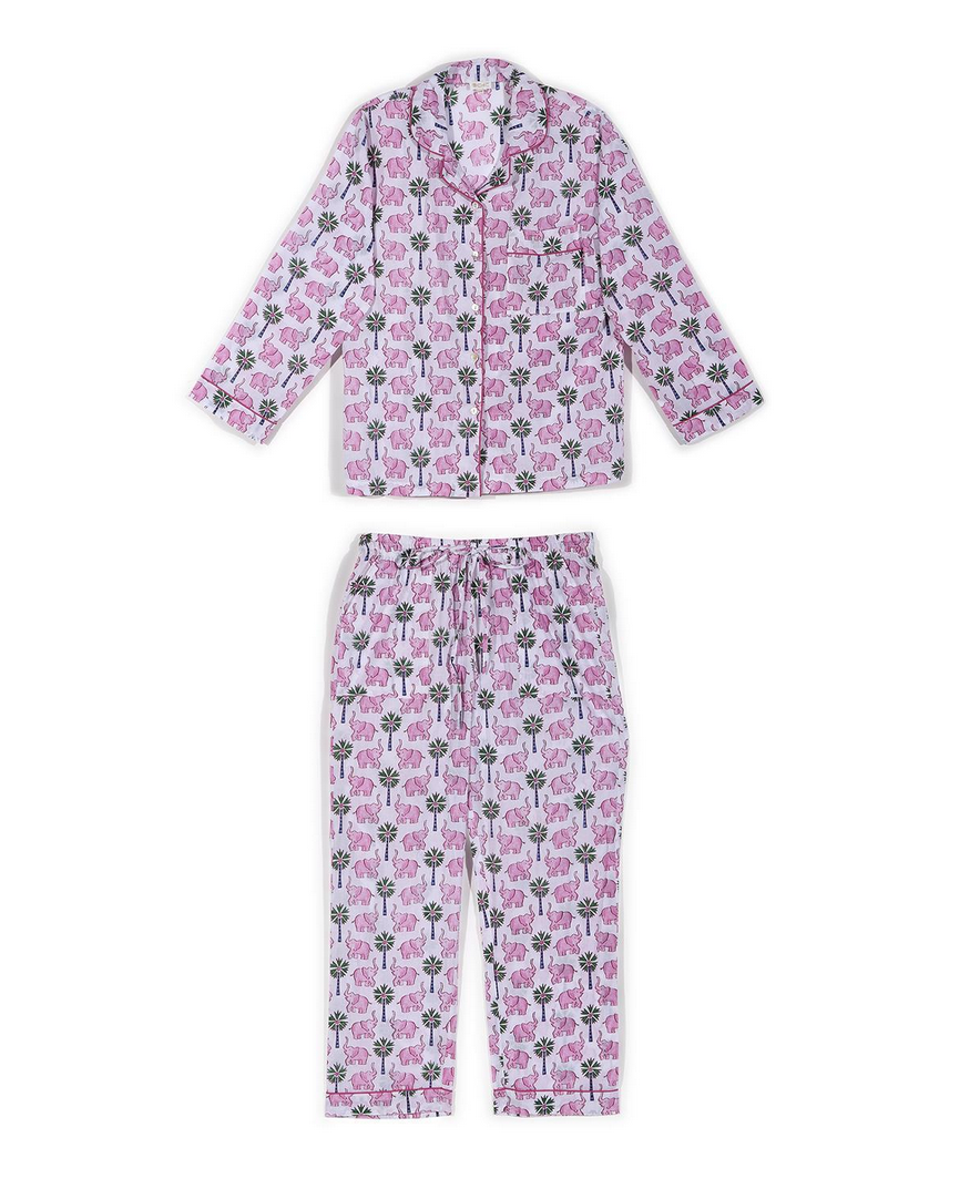 Pink Elephant Print Pajamas