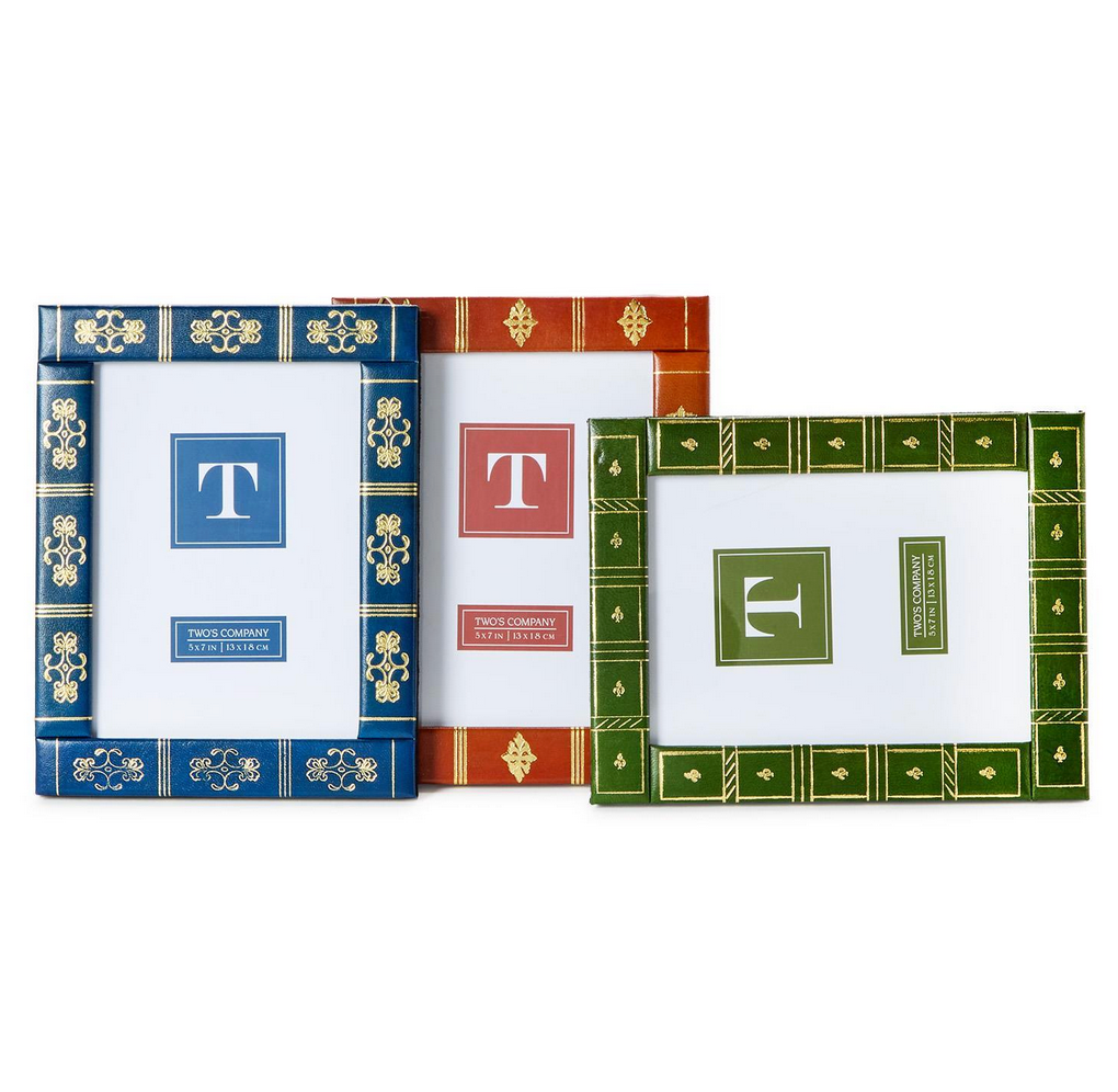Book Spine Leather 5" x 7" Photo Frame