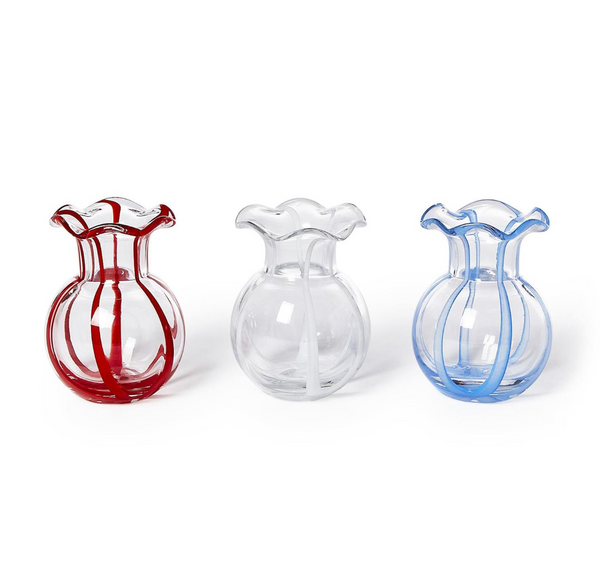 Ruffled Ribbon Glass Vase