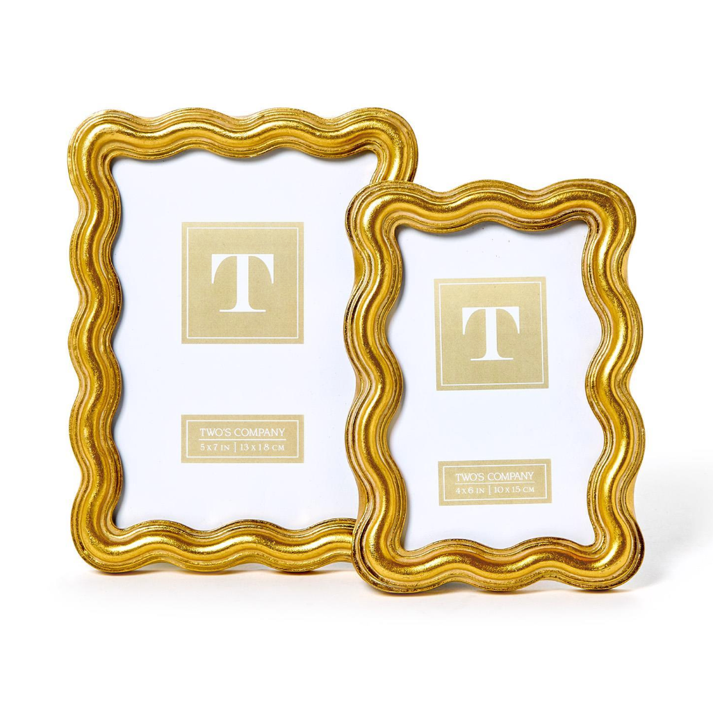 Gold Triple Wave Photo Frame