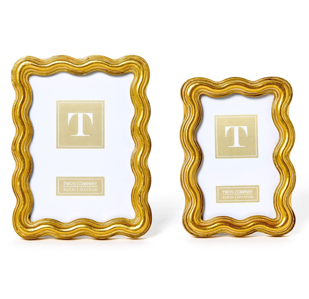 Gold Triple Wave Photo Frame
