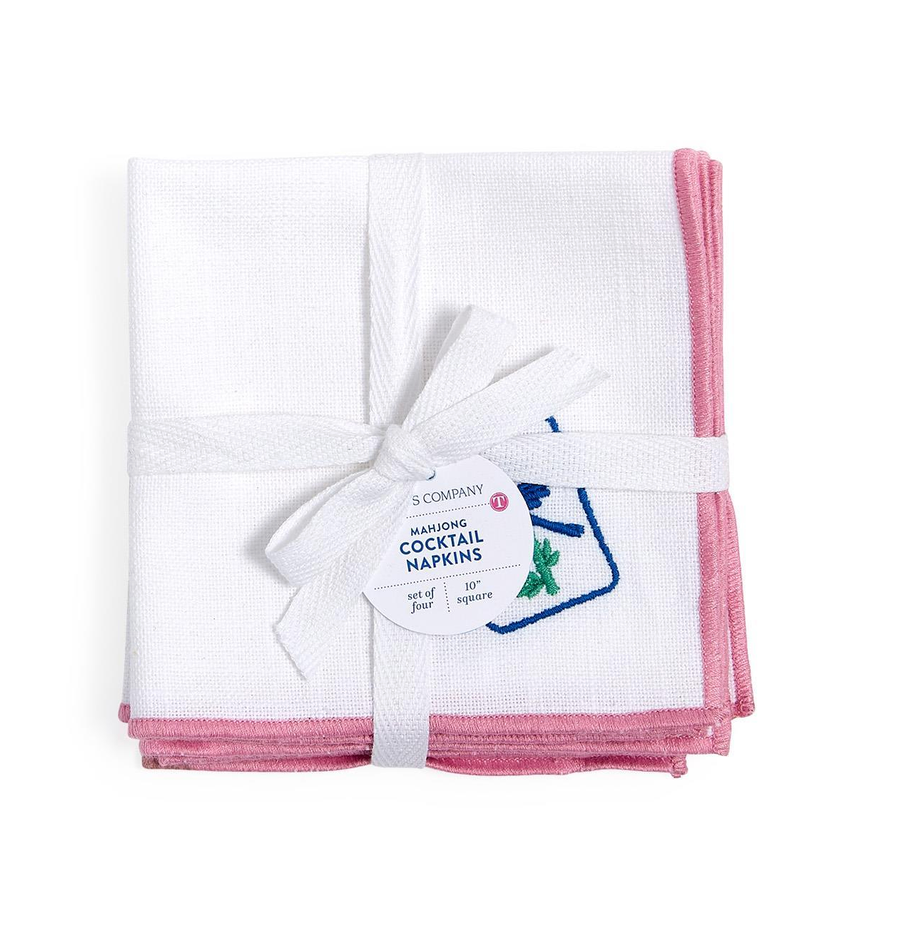 Mahjong Cloth Cocktail Napkins Set/4