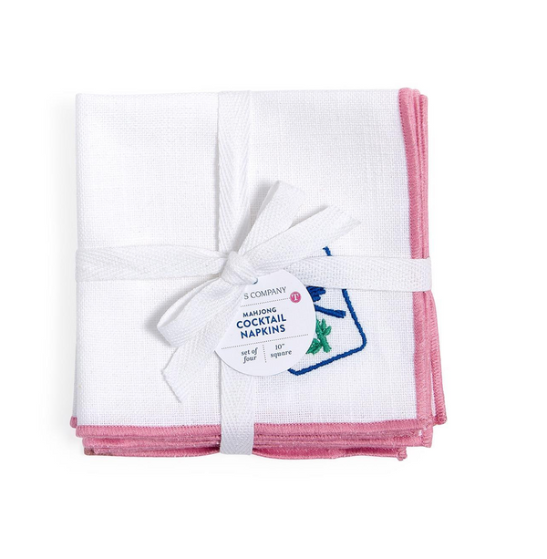 Mahjong Cloth Cocktail Napkins Set/4