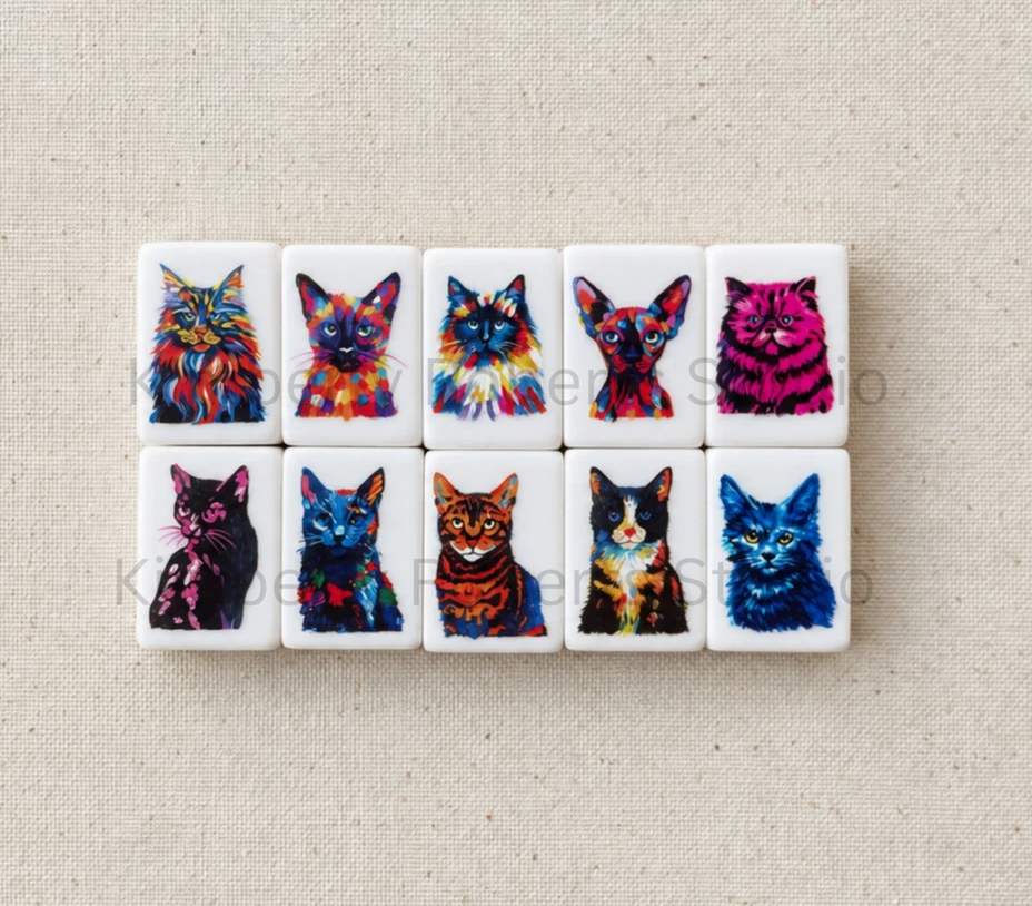Cat Rescue Mahjong Tile Set