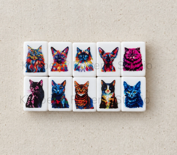 Cat Rescue Mahjong Tile Set