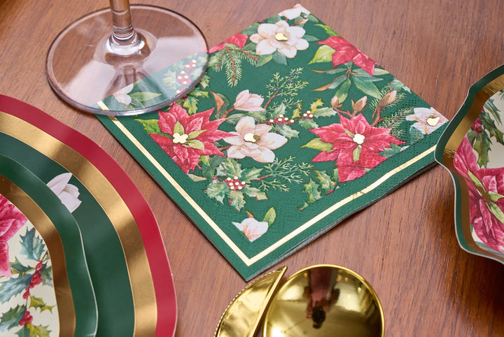 Evergreen Floral Cocktail Napkins 20/PK