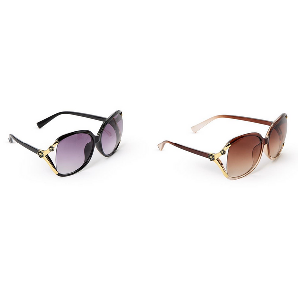 Flower Detail Oversized Sunglasses