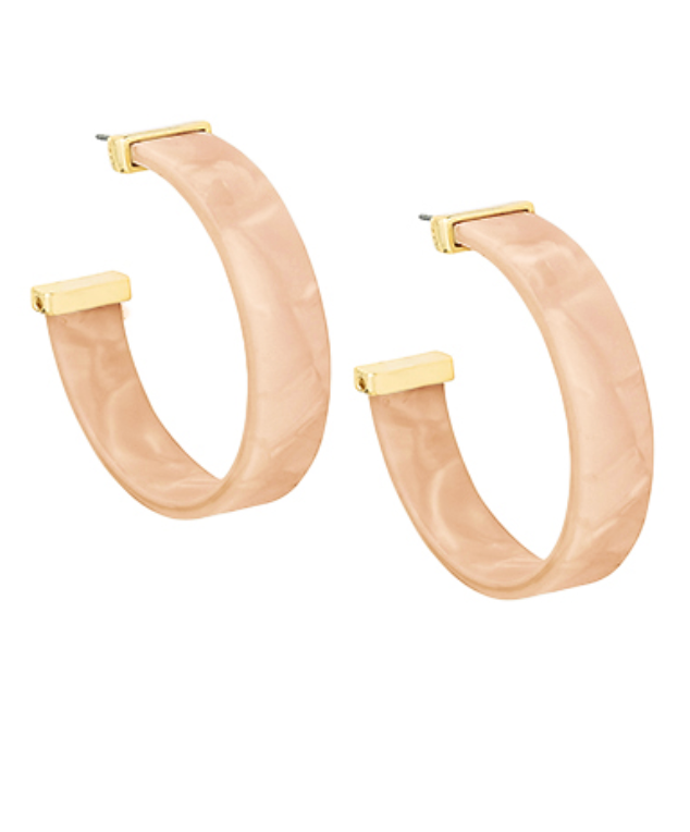 Wide Resin Hoop Earrings