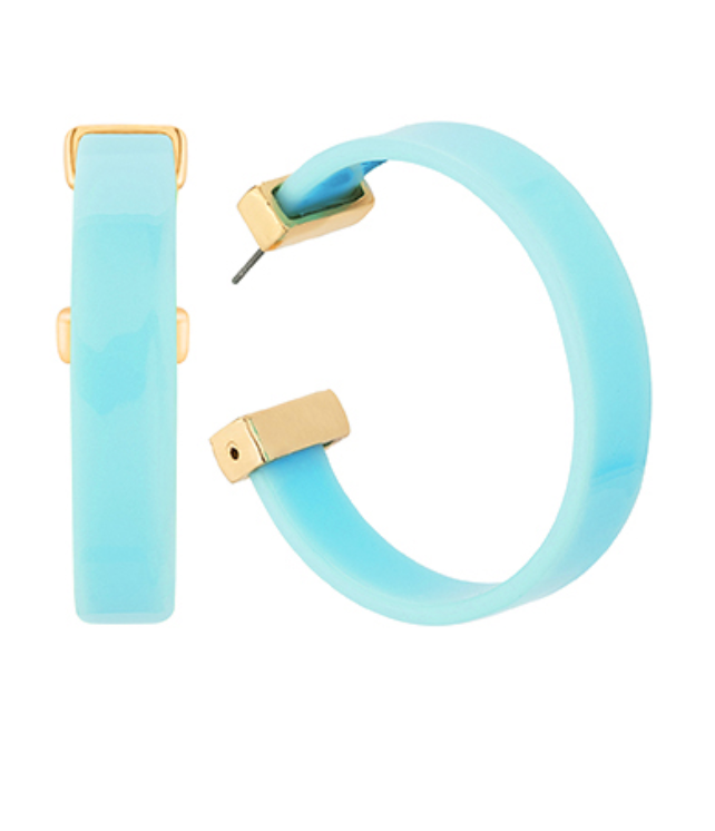 Wide Resin Hoop Earrings