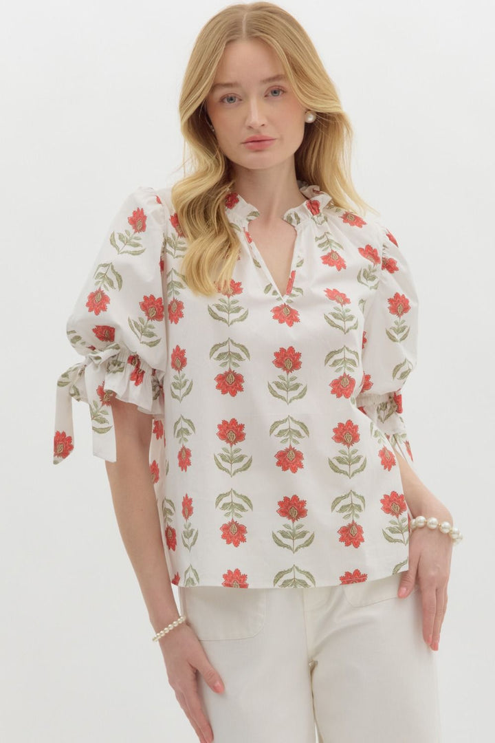 Chloe Floral Block Print Top