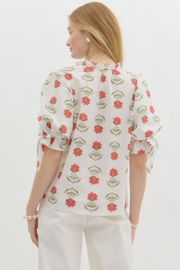 Chloe Floral Block Print Top