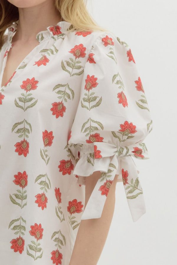 Chloe Floral Block Print Top