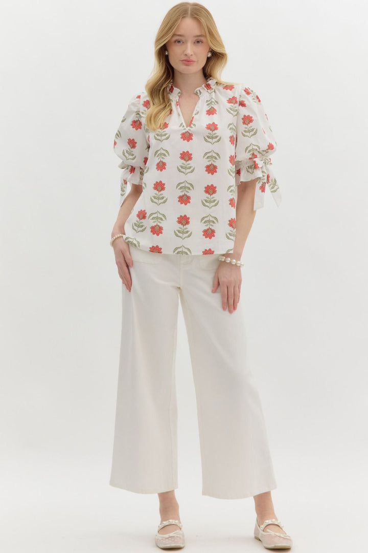 Chloe Floral Block Print Top