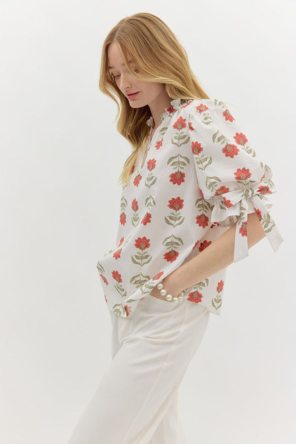 Chloe Floral Block Print Top