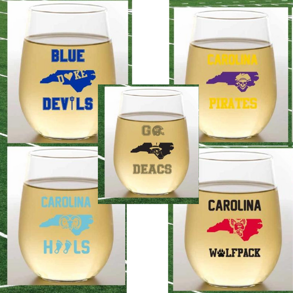 Collegiate Acrylic Wine Glass Set/2