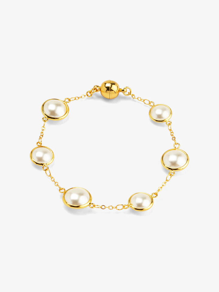 Half Pearl & Chain Bracelet