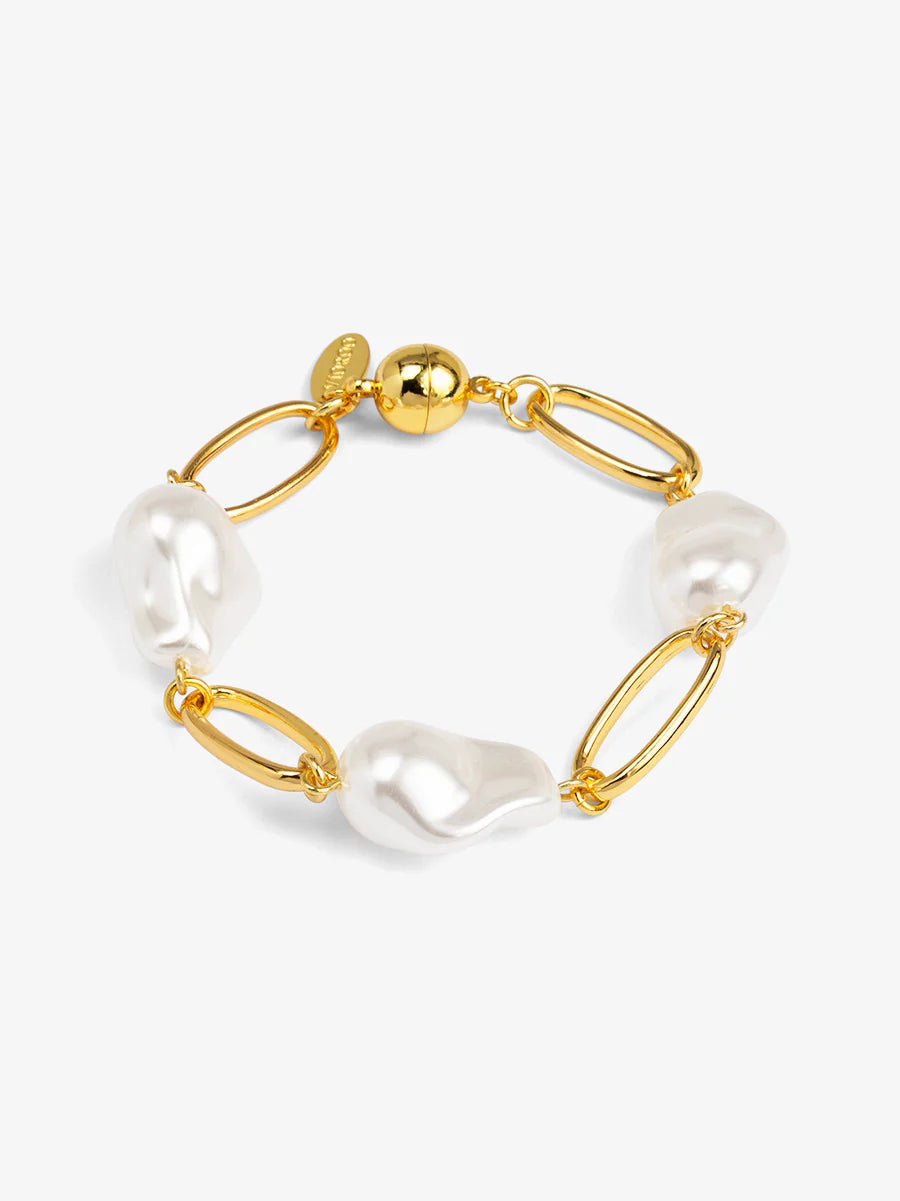Baroque Pearl & Link Magnet Bracelet