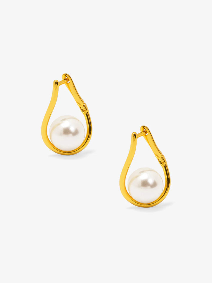 Twisted Teardrop Pearl Earrings